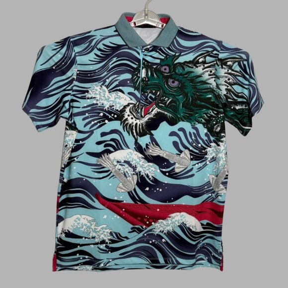 Greyson Men’s Size Large Mythical Sea Golf Polo New With Tags - Picture 2 of 7